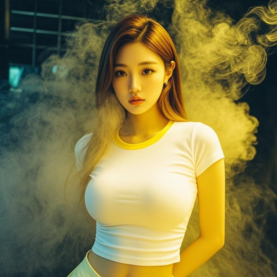 朦胧氛围衬黄裳 少妇饱满身段诱人
