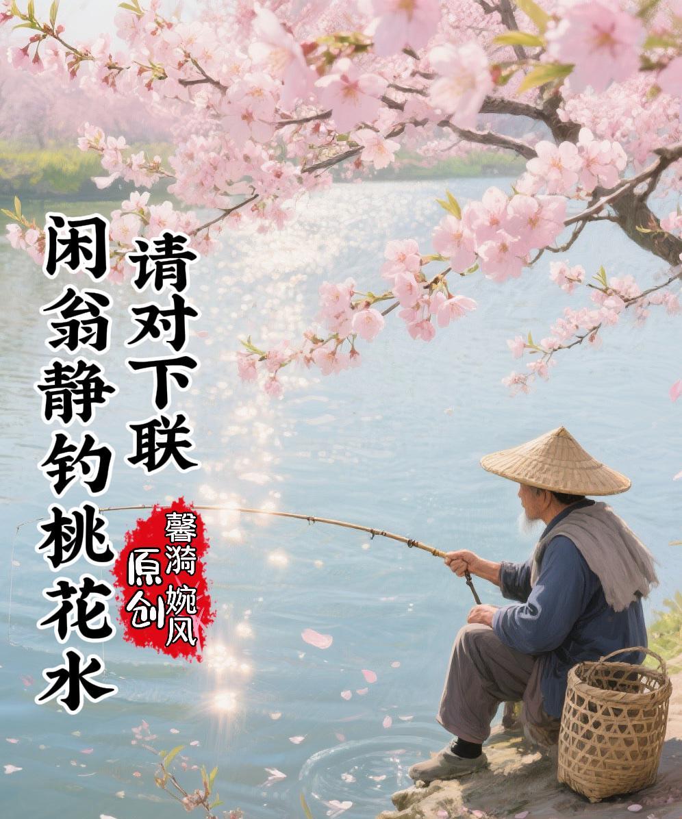 上联：闲翁静钓桃花水；
下联：？？
#馨漪婉风诗联# 
#妙笔生花创作挑战#
