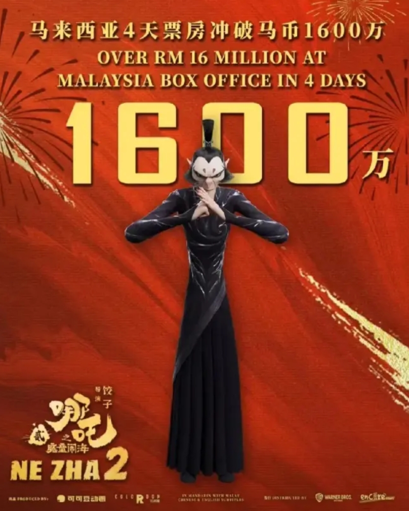 《哪吒2》的票房，基本就指望东南亚的印尼、泰国、马来西亚和新加坡了！但无论怎么努