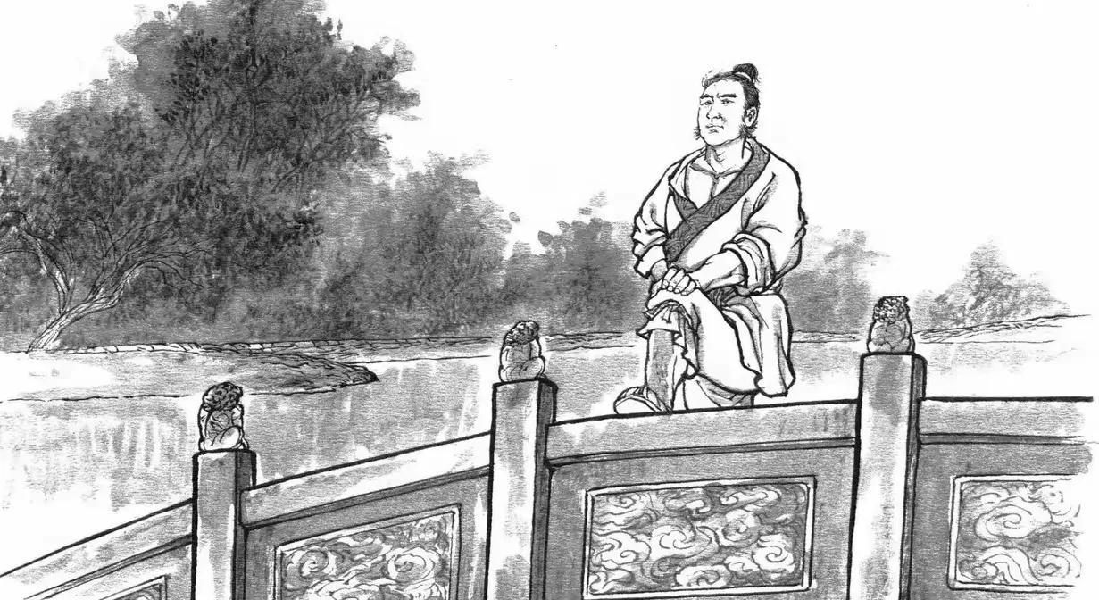 英雄来到西湖，见景色迷人，不免暗暗称奇。入夜他潜入湖底来到涌金门水下，见都用铁窗