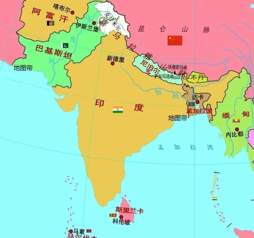 如果当年孟加拉、巴基斯坦、印度三国不分家的话！将是一个人口近20亿，国土近400