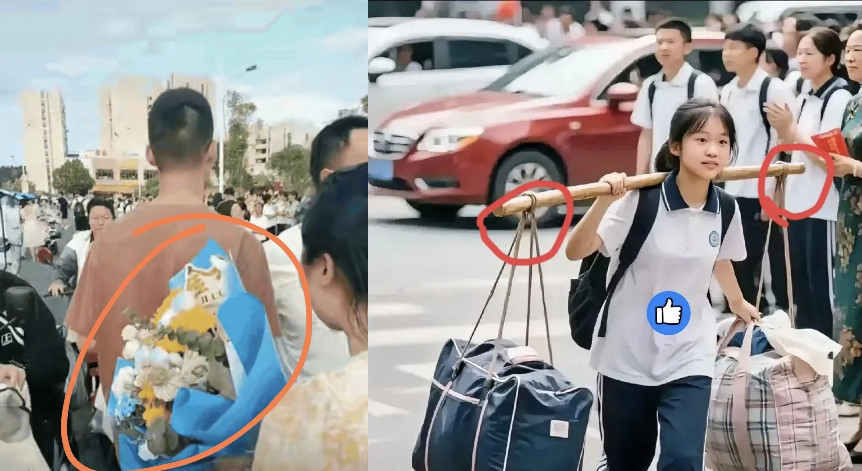 怪不得高考扁担女孩那么从容
感觉一点压力都没有
因为有人告诉她
她现在走的每一步