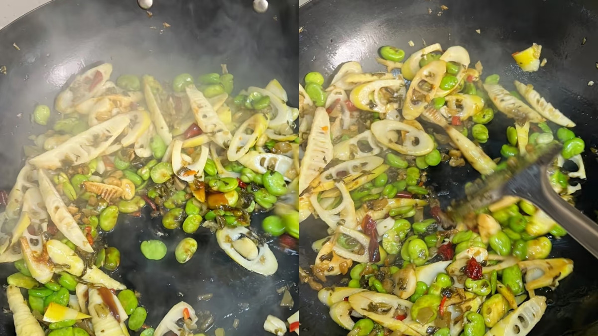 一口沦陷！这道春笋酸菜炒蚕豆，妥妥的春日顶流