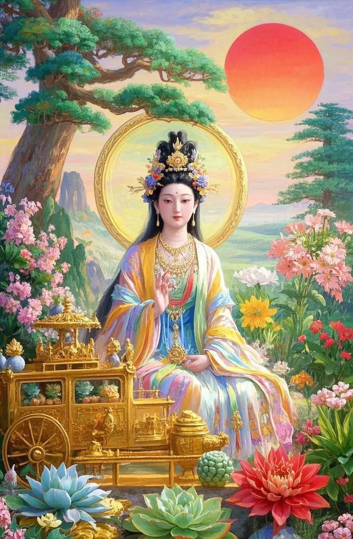 娲皇补天佑四方，灾祸不侵家宅旺，金银财宝堆满仓，子孙满堂福满堂。
女娲造人恩情长