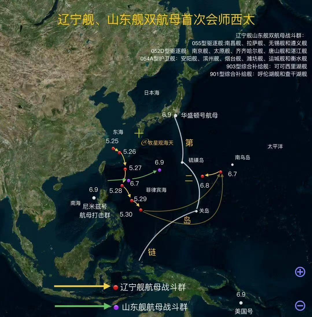 美日震动！中国双航母舰队西出太平洋，直指关岛，夹击第二岛链，并在西太平洋实现首次