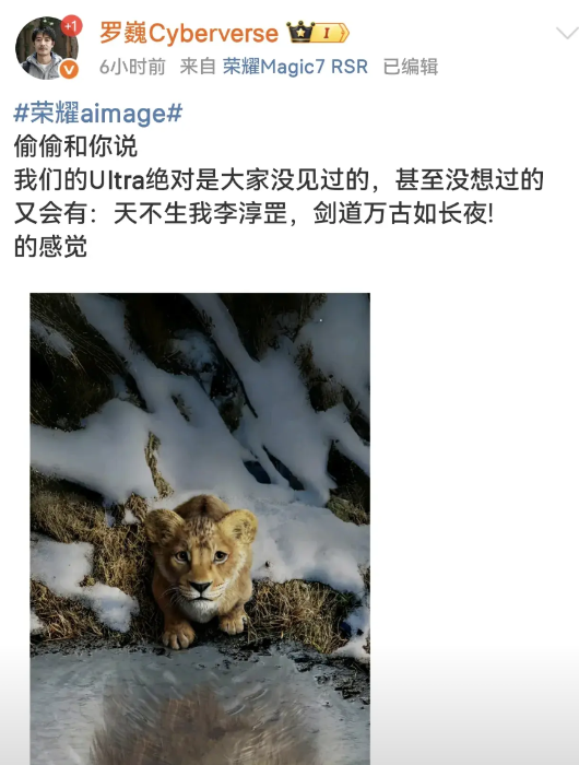 关于荣耀Magic 8系列，罗巍总给大家保证了：

荣耀Magic 8 Ultr