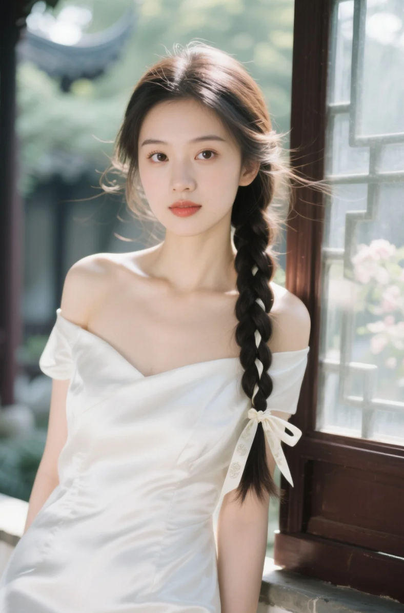 单边麻花辫，俏皮与优雅共存的绝美瞬间