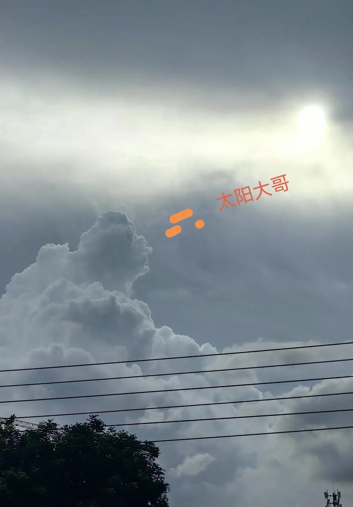 太阳大哥！再这么“火力全开”，我就要召唤乌云大军拉你“强制下班”了！好热啊[大笑