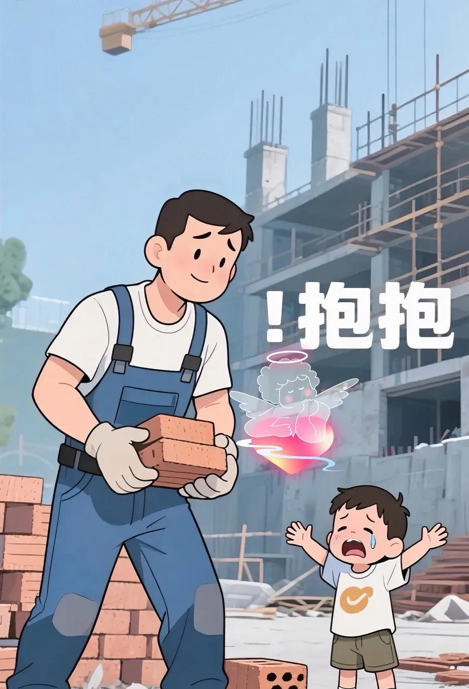 挣钱和陪孩子，这道难题真让人纠结！
   就像那句“我去搬砖就空不出手来抱你”，
