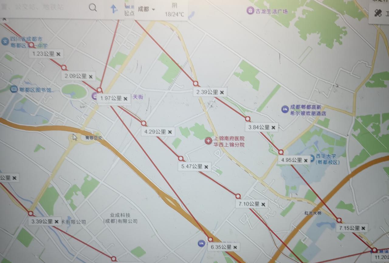 成都地铁20号线自制规划图
线路名称：成都地铁20号线
起止点：郫县站-川大望江