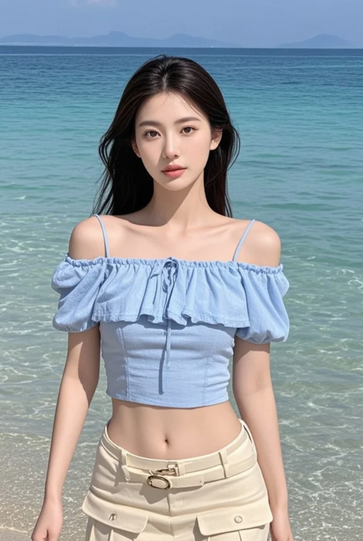 她凝望远方，眼中盛满星辰大海