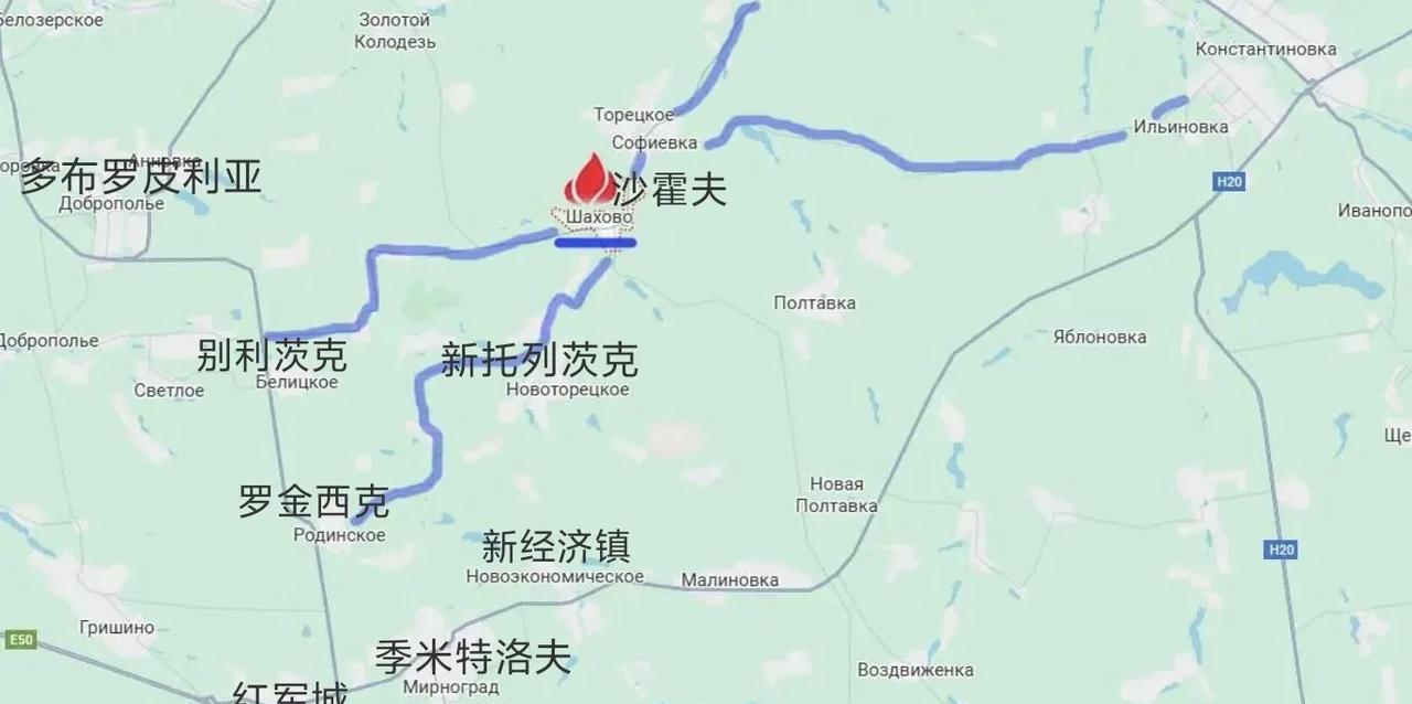 俄军中部集群在红军城东北方打到了沙霍夫，旨在切断乌军从克拉马托尔斯克和斯拉维扬斯