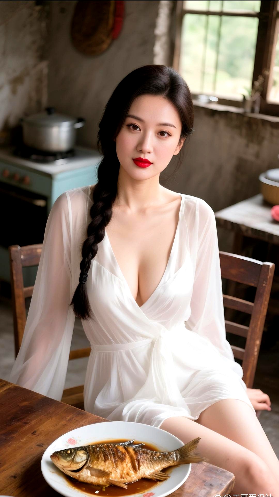 前天钓的鱼，今天在她家吃了。重点是她做的。

很多人觉得做鱼麻烦。其实，哪有