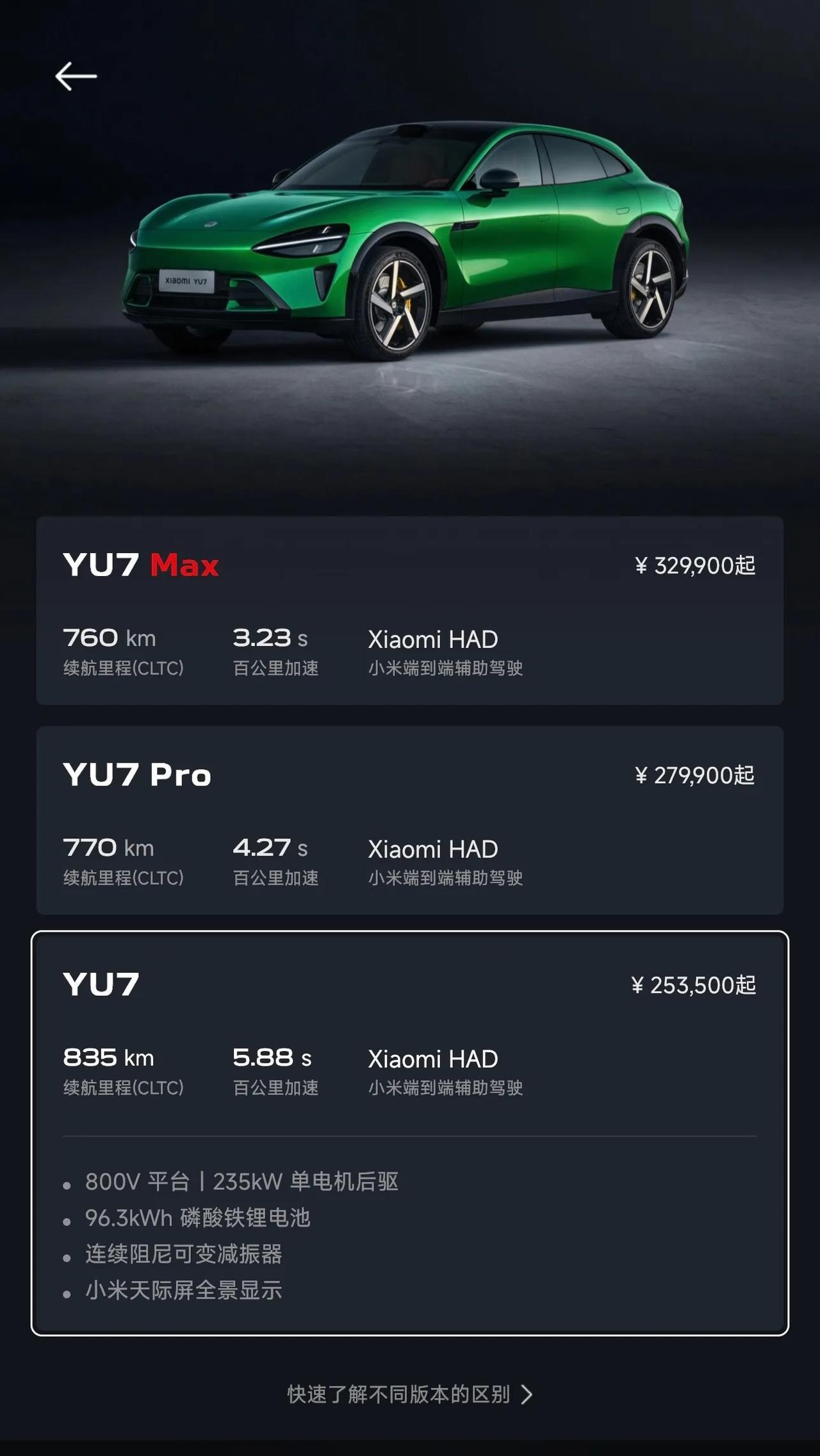 小米YU7各版本最新交付时间：
Yu7标准版51周
Yu7 Pro 48周
请问