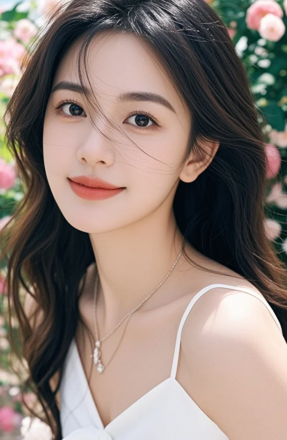 月光在她发间编织成银色绸缎