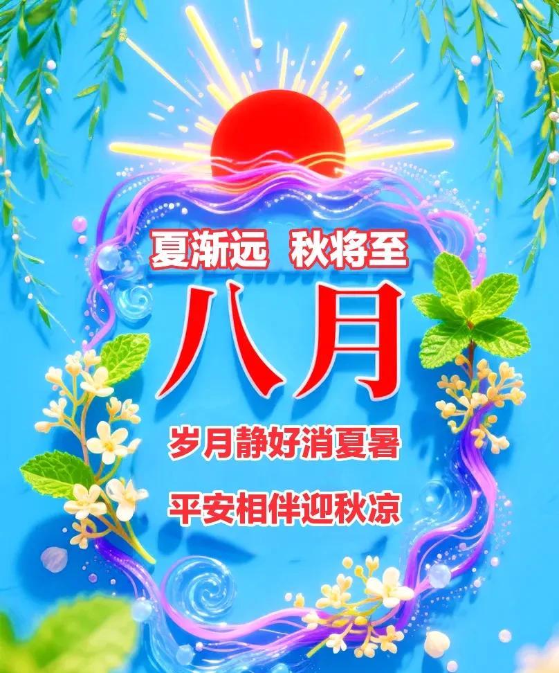 岁月静好消夏暑
平安相伴迎秋凉
藏头诗
[心][心]
岁 逢夏末风渐爽，
月 华