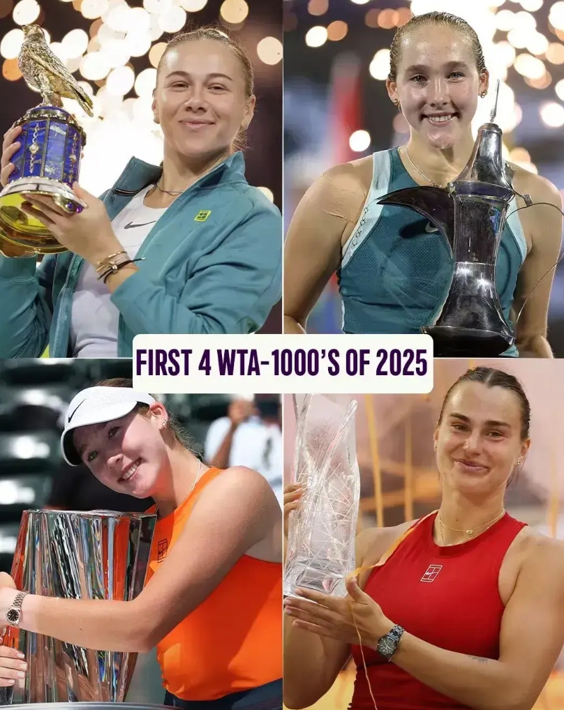 本年度迄今为止产生的四大WTA1000赛的冠军全被俄罗斯的裔“卡娃裔”夺得，分别