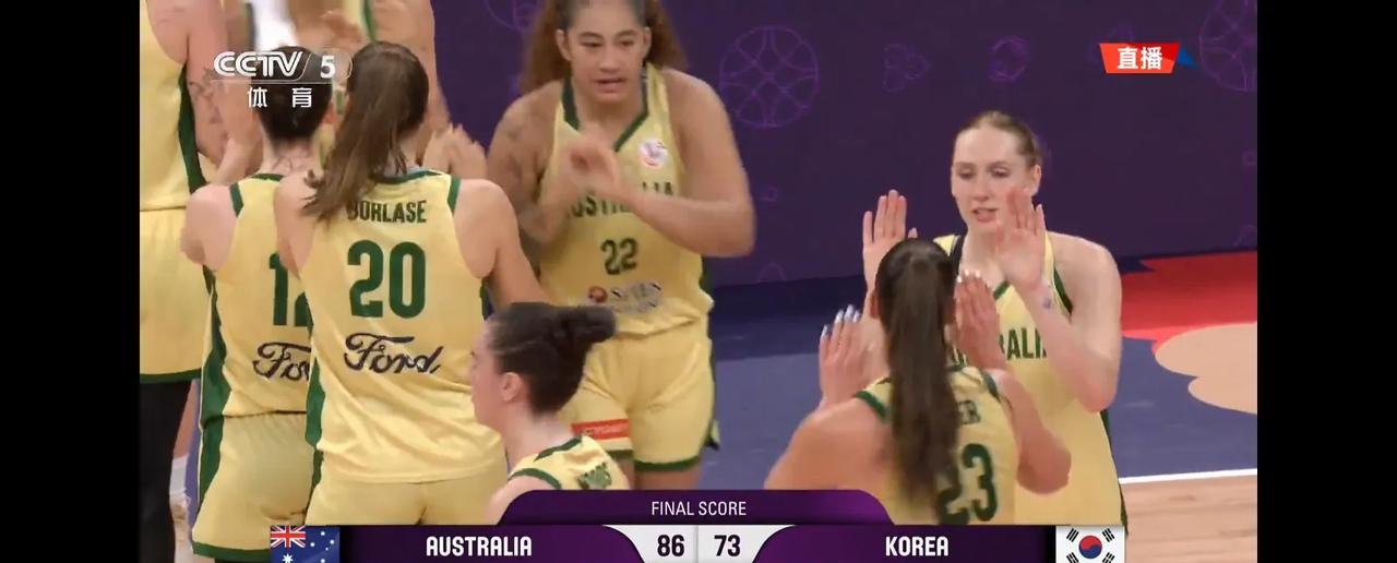 澳大利亚86:73赢韩国进半决赛，球队数据领先太多，韩国女篮太像中国男篮
韩国队