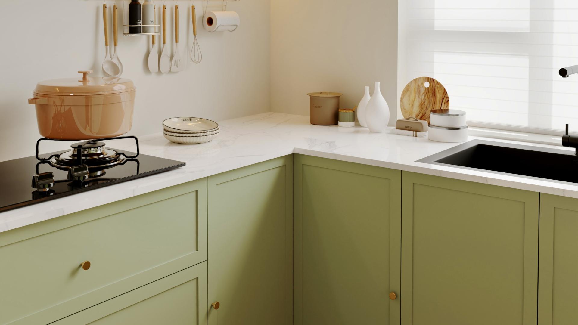 这抹薄荷绿，让厨房明亮又通透