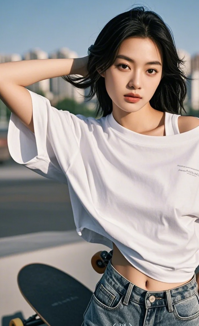 滑板小姐姐的街头秀，每一刻都闪耀夺目！