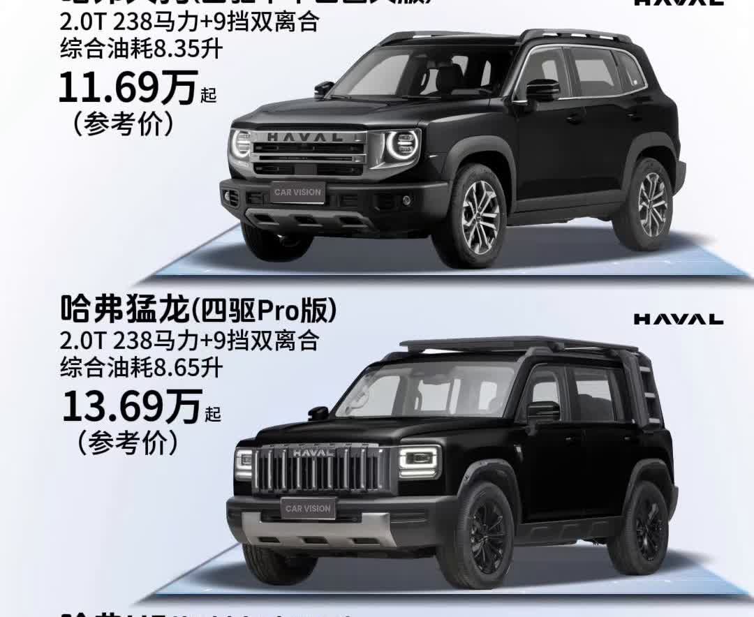 哈弗方盒子，谁更值得买？
·哈弗大狗(四驱中华田园犬版)，2.0T 238马力
