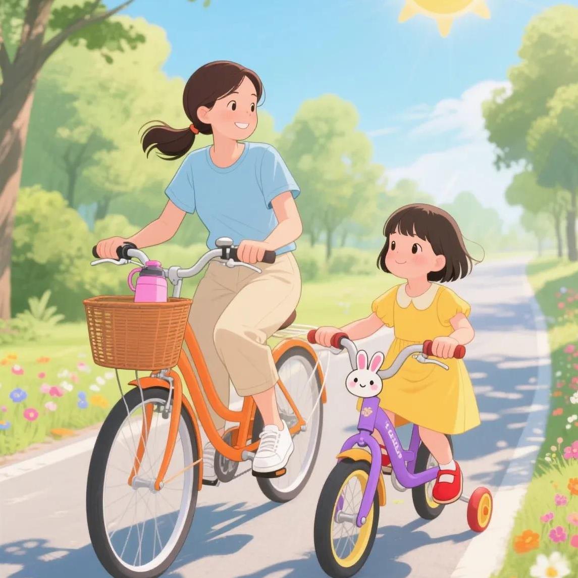 下午4点骑车出来了，38度高温什么防护也没有。
女儿要吃螺蛳，我们就出来了，刚出