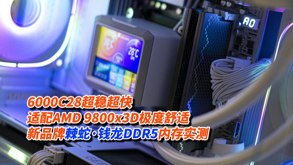 6000C28超稳超快，适配AMD 9800x3D极度舒适，新品牌棘蛇·钱龙DDR5内存实测