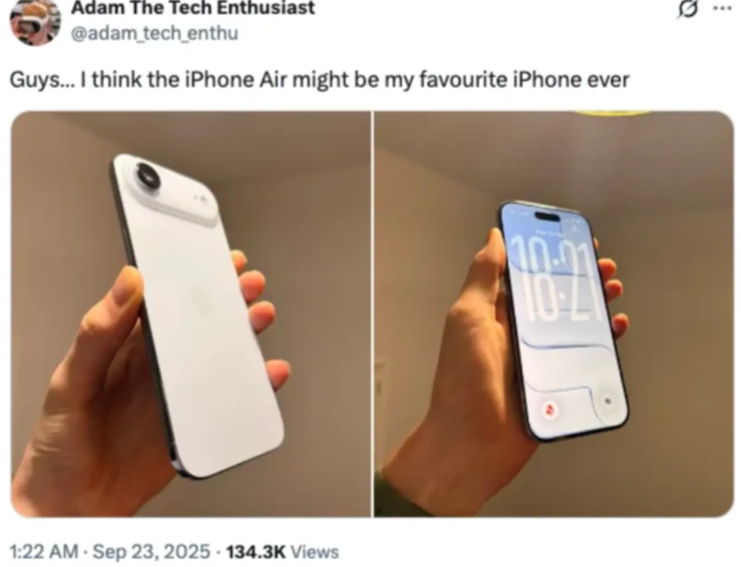 已经上手iPhone Air的博主分享，Pro机型降级到Air后的感受：