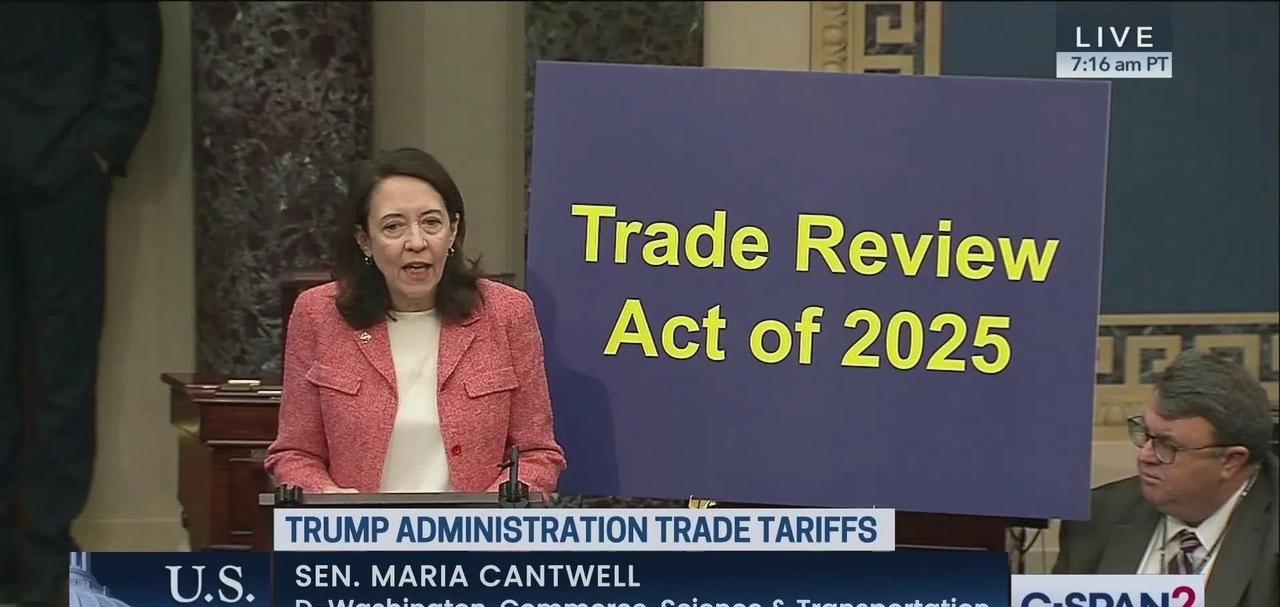 参议院在Trump宣布“解放日关税”的第二天，推出议案，要求：加关税需国会批准