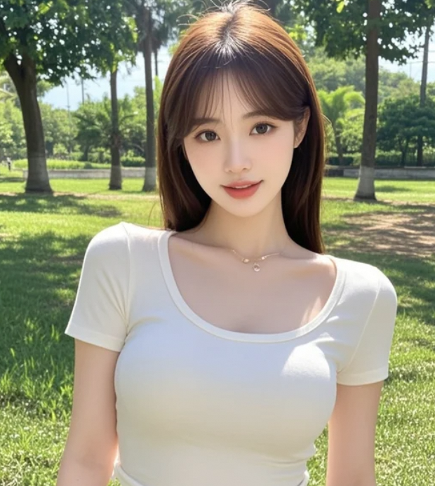漫步在绿意间，她成了最动人的风景