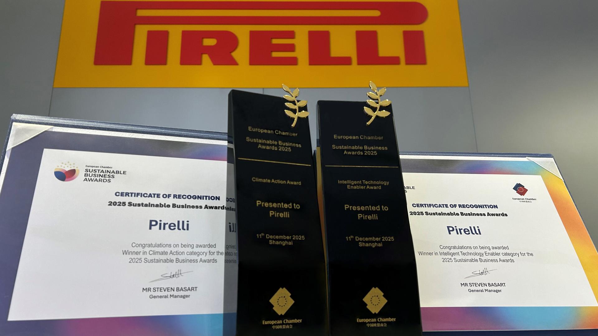 获得“气候行动奖”和“智能技术赋能奖”，倍耐力持续强化对可持续创新的承诺