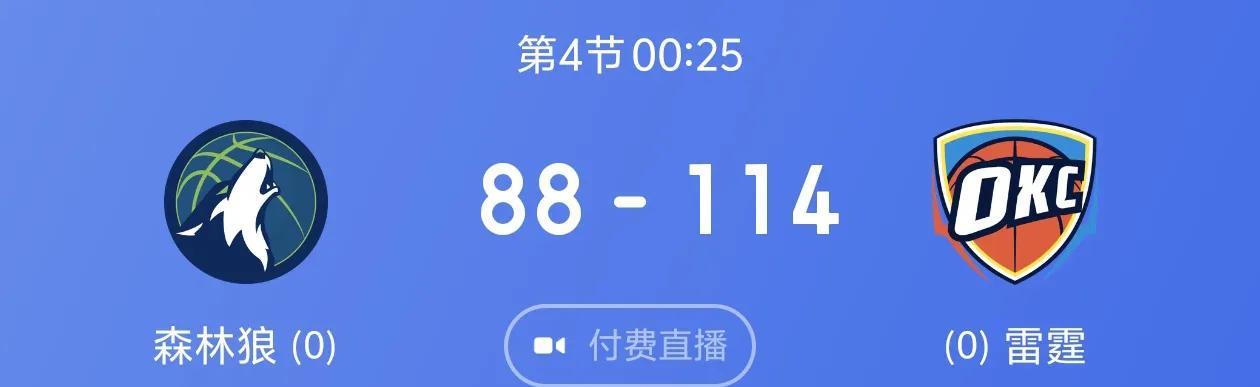 恭喜雷霆，拿下西决第一场！也算是帮勇士报了仇了，哈哈哈
森林狼的三分投的太多了，