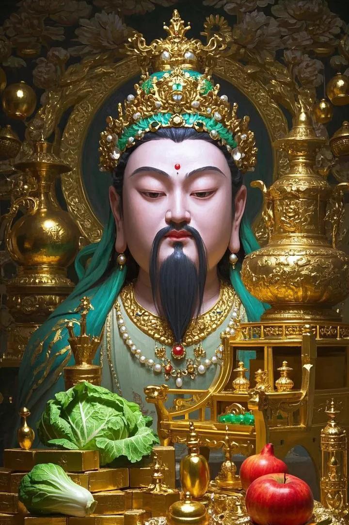 青华大帝坐高堂，赐咱如意又吉祥。家庭和睦笑声朗，岁岁无忧福满堂。
诚心来把大帝求