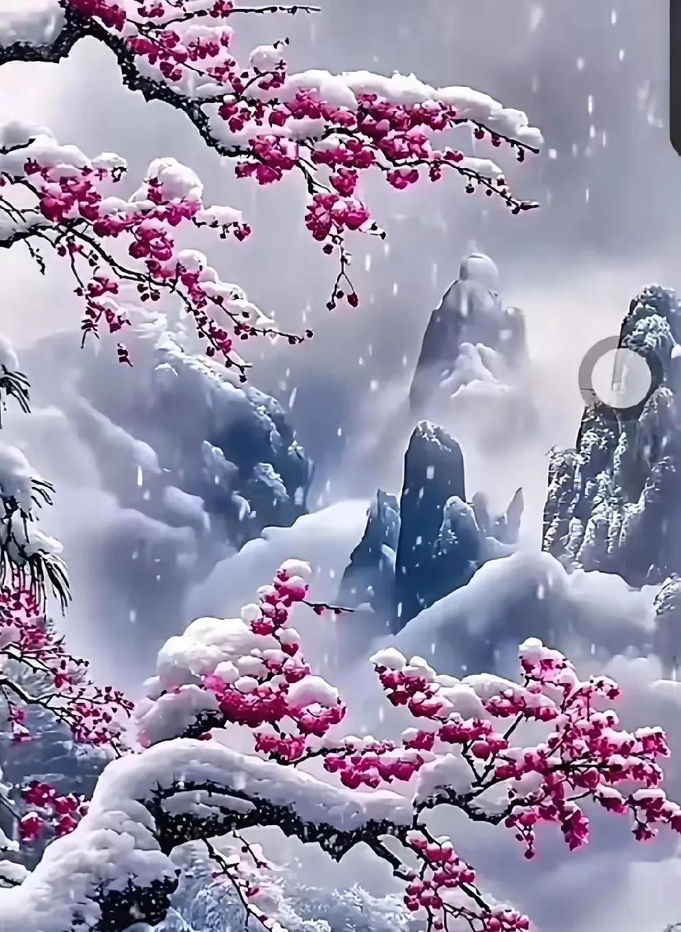 #手机里的花花草草#
都说冬天不好过，
北风吹得彻骨寒。
虽然冰雪冷无情，
红梅