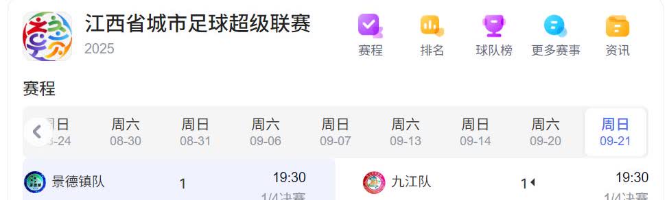 南区的老大宜春队居然被北区的景德镇队逼平了，看来小组赛一枝独秀的宜春队进入到淘汰
