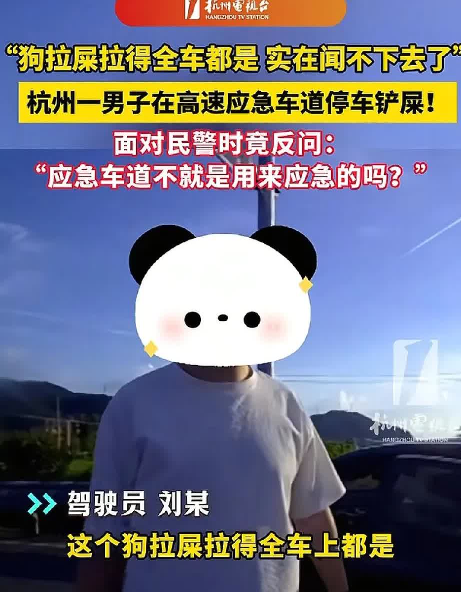 “应急车道不就是用来应急的！一句话噎住了民警要说出的话。”
杭州一男子在高速行