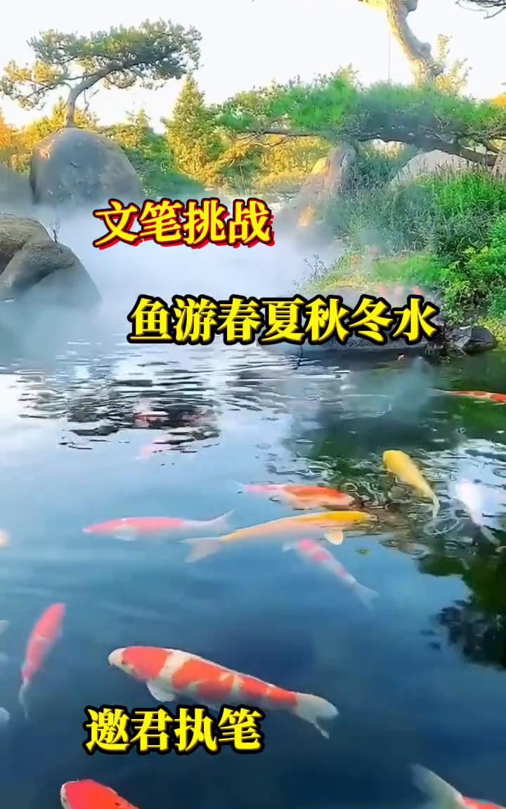 文笔挑战：鱼游春夏秋冬水。
邀君执笔。