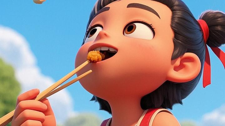 萌趣哪吒的美食瞬间