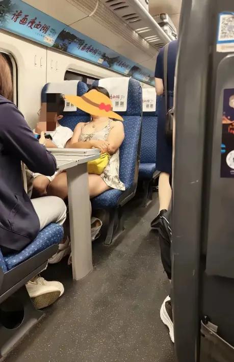 十个男人九个会说：“劝你不要多管闲事！”看到一个女的高铁上穿超短睡衣的图片后，网