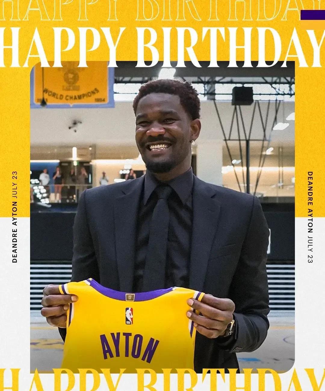 NBA情报局7月24日讯   湖人队球员德安德烈-艾顿今天迎来了自己27岁的生日