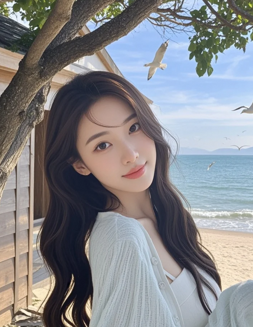 阳光、海滩与我，一个不能少，让镜头记录下这一切。