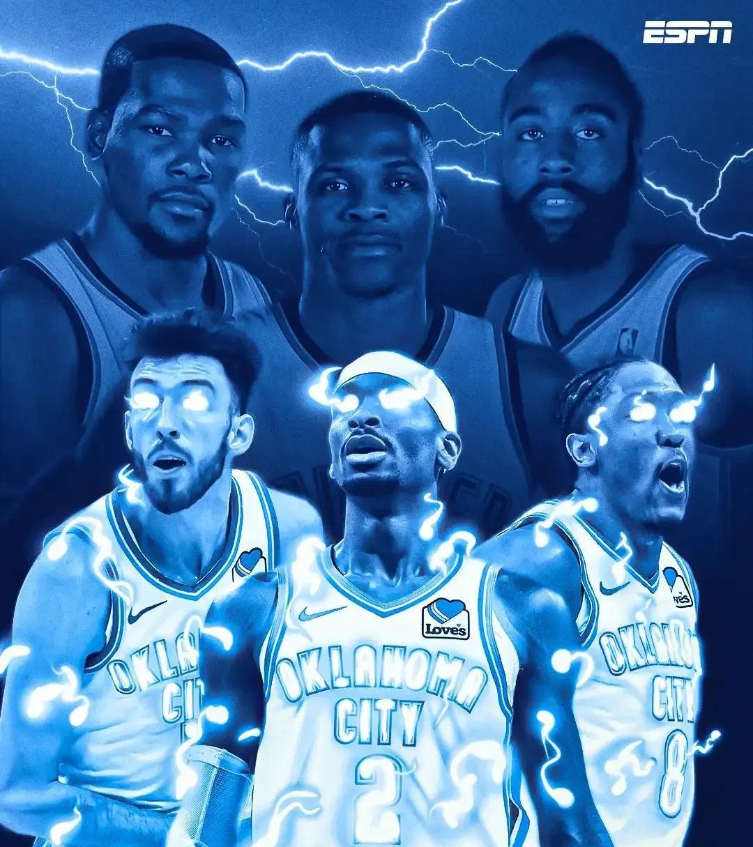 SC：雷霆13年后重返总决赛，新三巨头有机会把冠军带回OKC
今日NBA季后赛中
