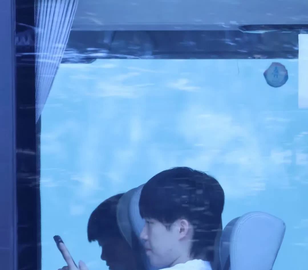 完美侧脸杀！
哇…两小只居然坐同一排[耶][耶]

王楚钦还特意把座椅调后