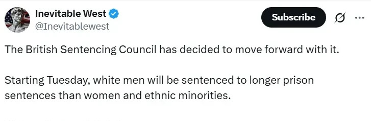 英国白人男性刑期更长

















不敢相信！英国要搞大事了