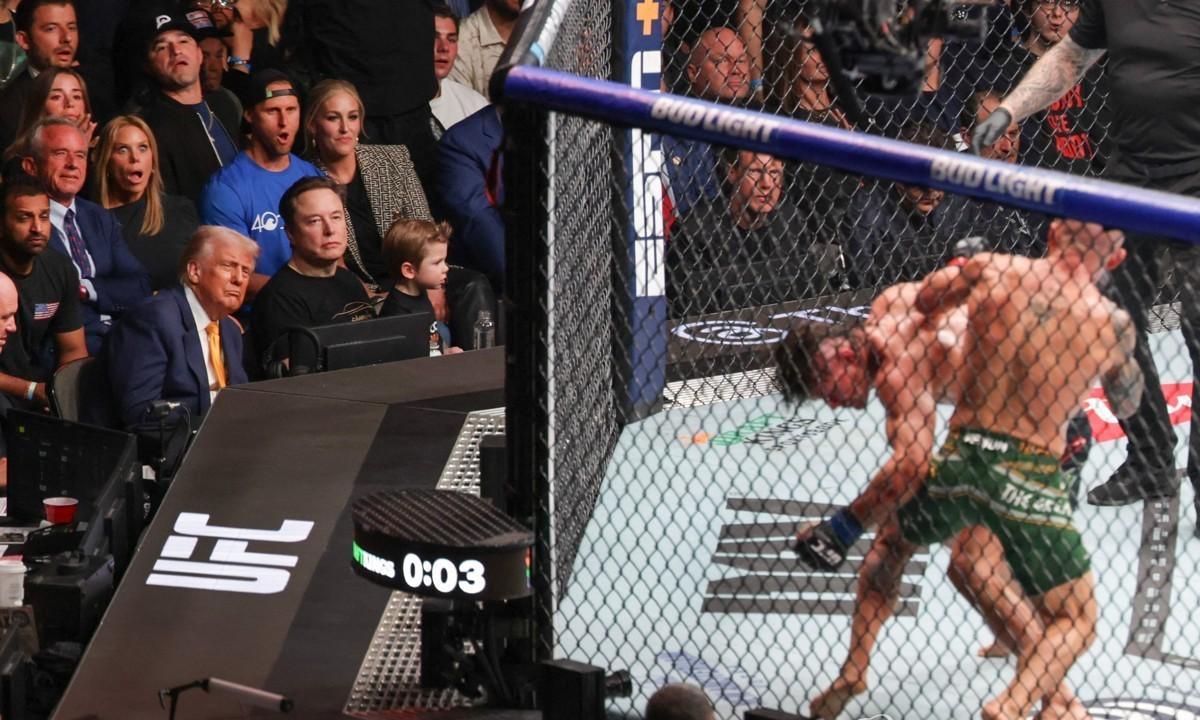 UFC综合格斗冠军赛沦为特朗普的应援场，上周末又去接受观众欢呼，特朗普担任总统期