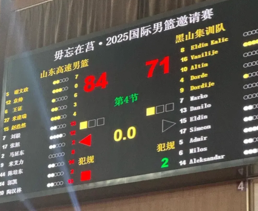 山东84比71黑山！4人上双，米艾力+2小将发挥，邱彪采访重提新人
	
山东高速