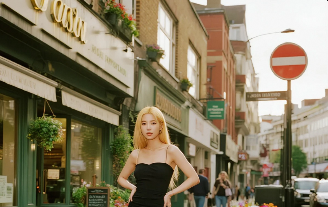 美女的身姿里透露着都市的独特韵味