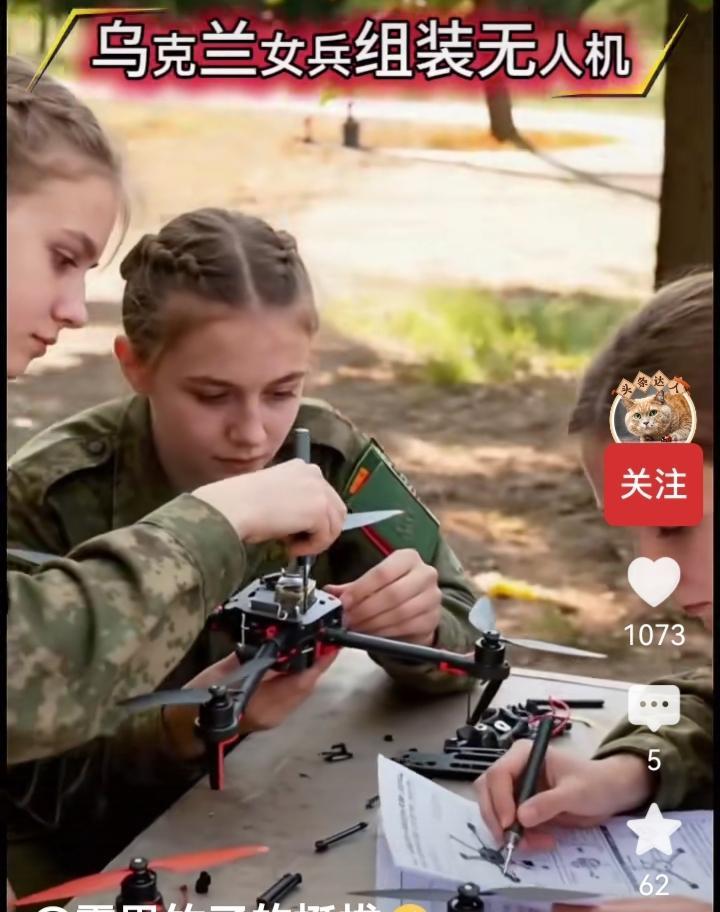 按图索骥正在组装无人机的乌克兰女兵。