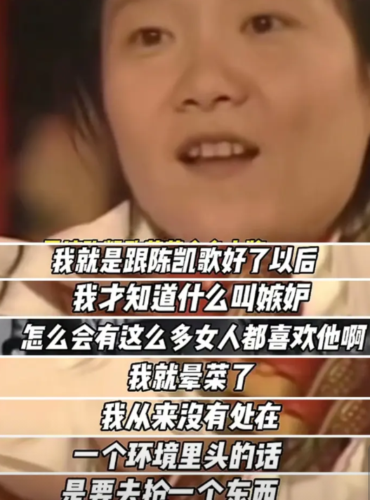 陈凯歌前妻洪晃曾坦言："与他在一起后，我才真切体会到嫉妒的滋味。看着那么多女性倾