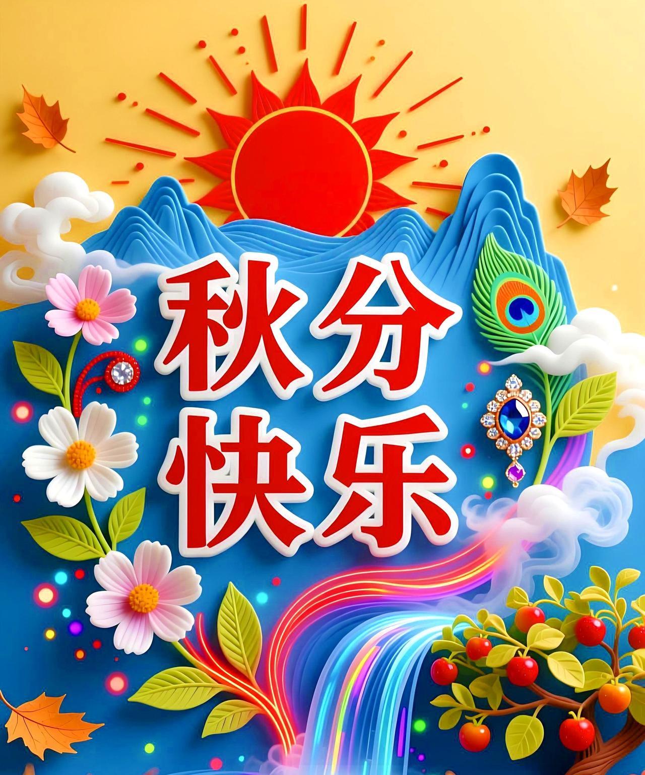 《秋分》
秋分已至天渐凉，
一场秋雨一场寒。
及时添衣御寒霜，
身心舒泰保安康。
